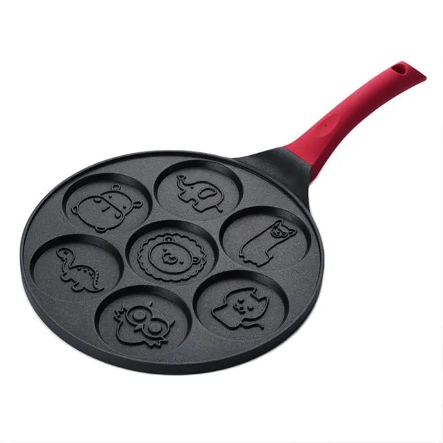 Happy Breakfast Pan for Kids - Fun Shapes for Pancakes and Eggs