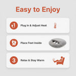 Spacious foot warmer with individual temperature settings