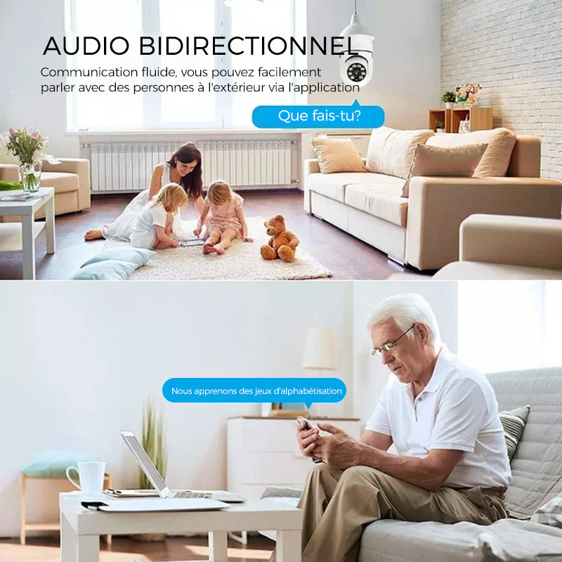 Intelligente WLAN-Sicherheitskamera mit Glühbirnenfunktion