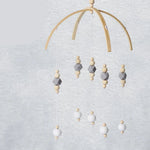 Beechwood baby mobile with stylish wooden beads
