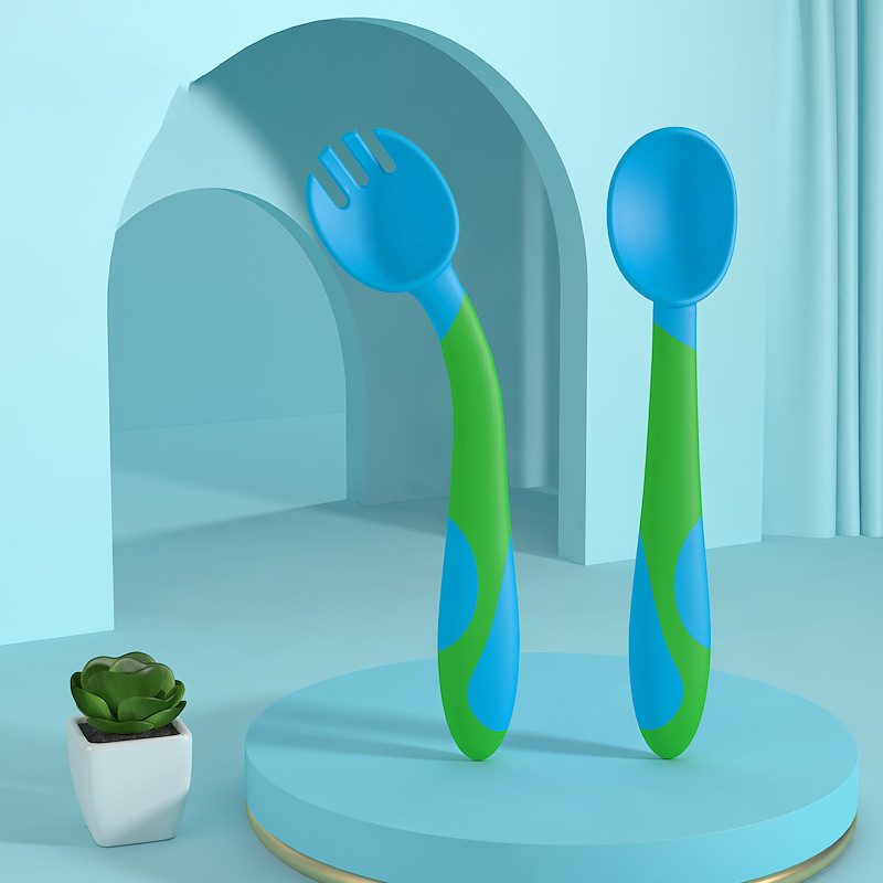 Ergonomic Baby Cutlery Set with Non-Slip Spoon and Fork for Children
