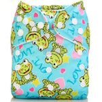 Cloth diaper for babies with snaps and removable insert