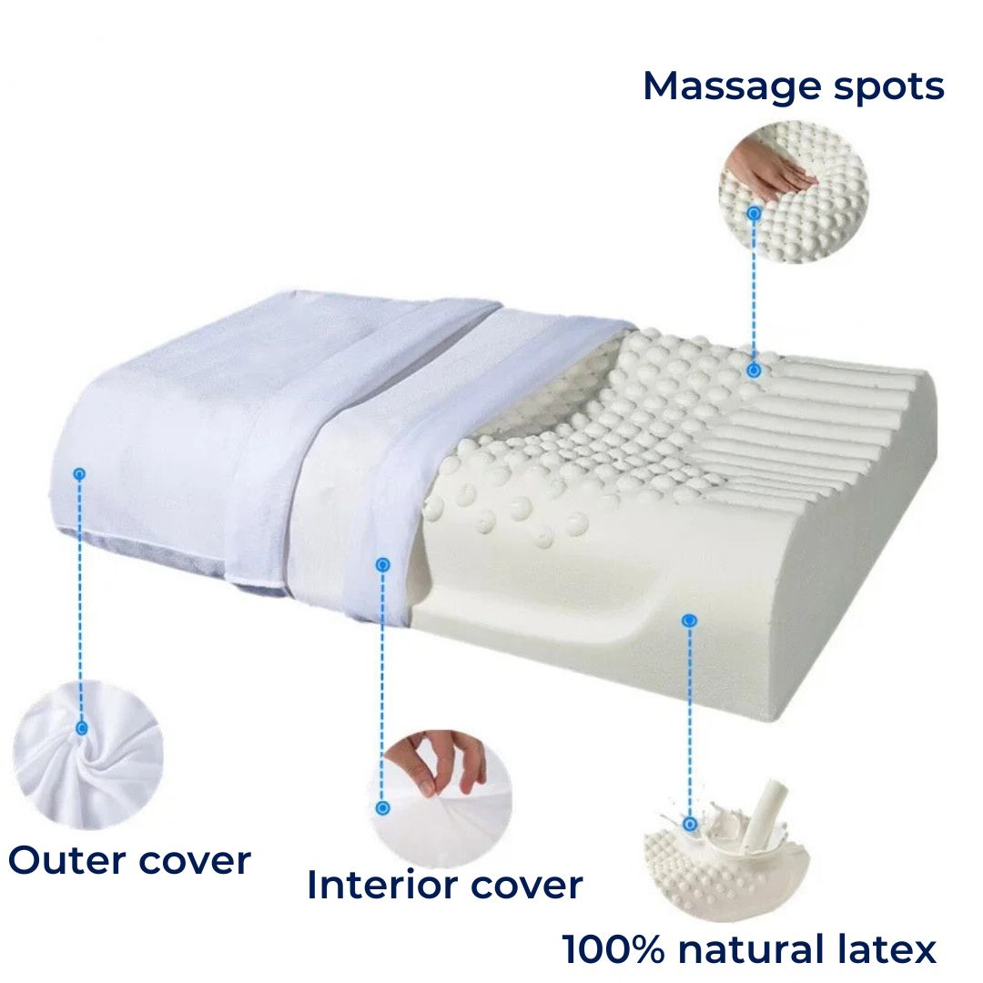 Natural Latex Neck Support Pillow - Orthopedic Pillow for Neck Pain - Comfortable and Supportive - Better Sleep