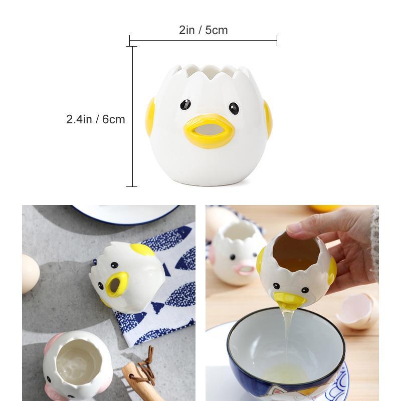 Practical egg separator in chicken design