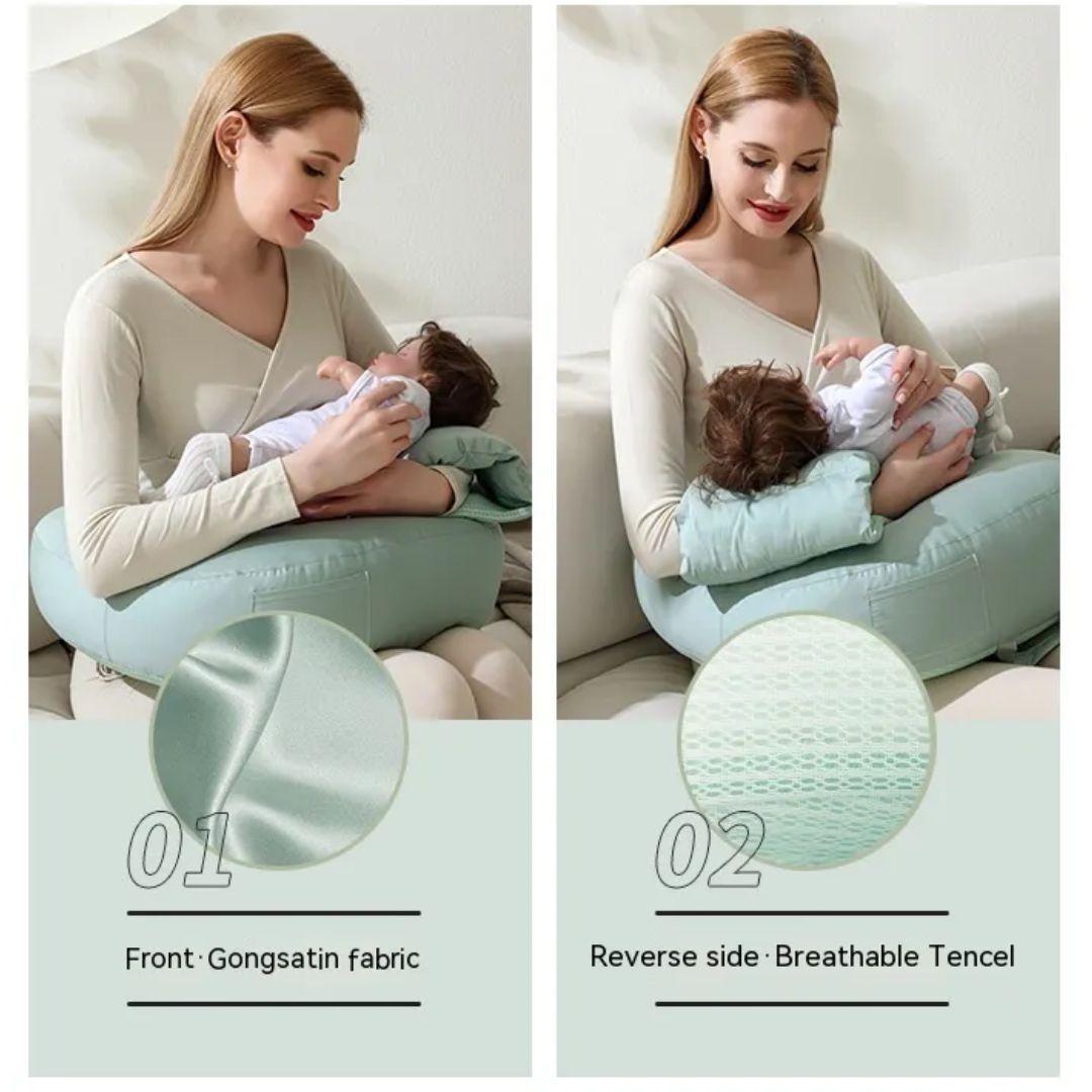 Ergonomic Nursing Pillow with Back Support for Comfortable Feeding