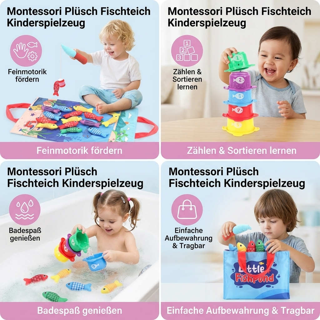 Montessori-Style Plush Fish Pond Children's Toy