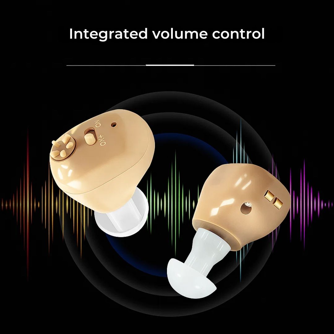 Rechargeable ITE Hearing Amplifier - Noise Reduction - Ergonomic Fit for Seniors
