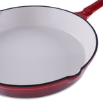 High-Quality Cast Iron Roasting Pan, 40x25x5.5 cm, Ruby Red