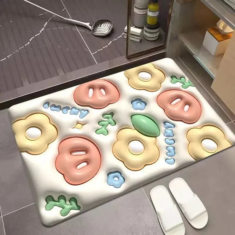 3D Antirutsch- und Wasserabsorbierende Badezimmermatte AquaGuard