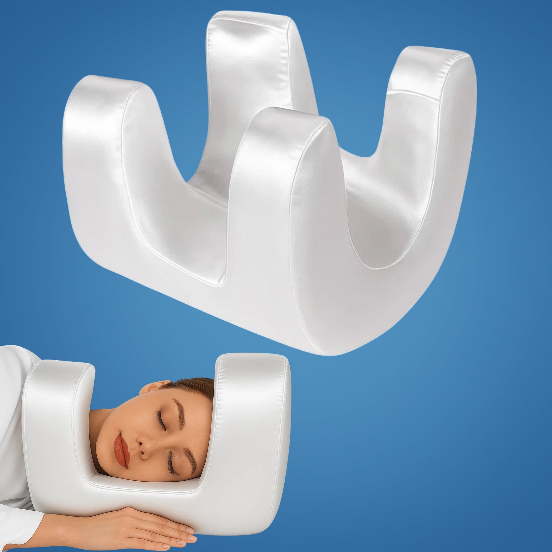 Ergonomic Contour Pillow for Beauty – Cooling Memory Foam – Anti-Wrinkle – Skincare Support – For Side and Back Sleepers