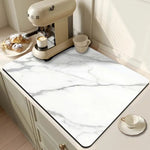 Elegant Dish Drying Mat with Marble Design