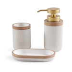 Elegantes Set aus Seifenschale, Spender & Becher für Ihr Bad
