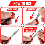 Practical carabiner for 1/4" hex screwdriver bits