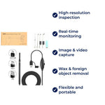 Otoscope for Professional Inspection – HD Monitoring – Capture Images & Videos – Removes Earwax & Foreign Objects