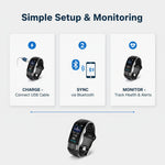 Smart fitness watch with ECG monitoring and activity tracking