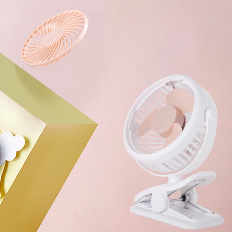Portable Clip-On Fan with 360° Rotation – USB & Rechargeable Battery