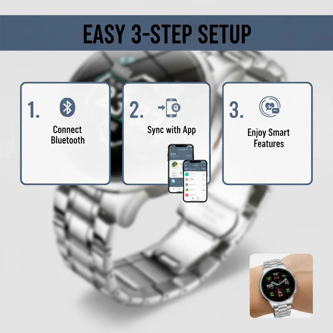 Elegant Smartwatch with Fitness Tracking and Notifications
