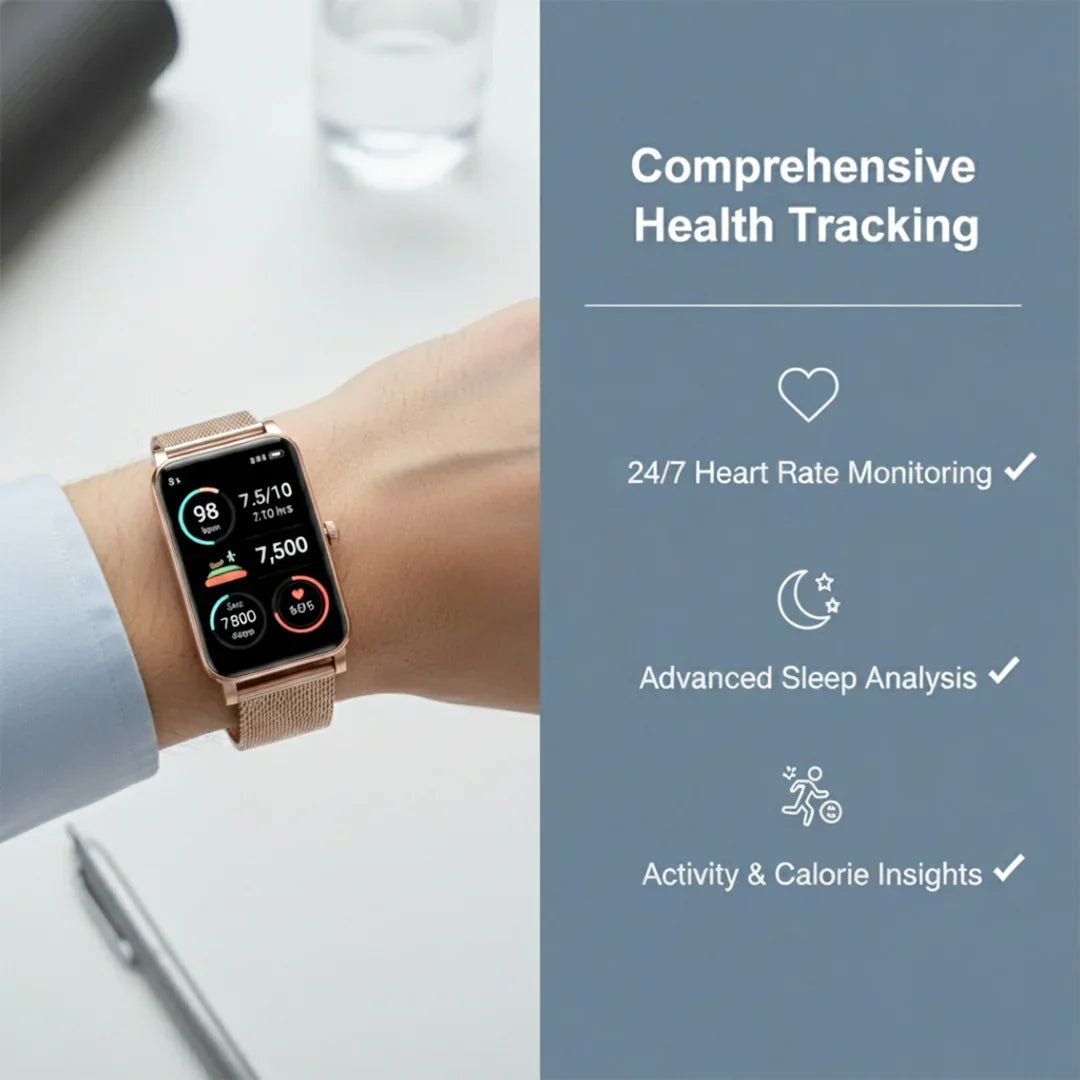 Elegant Smartwatch with Fitness Tracking and Notifications