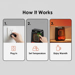 Compact wall heater with ceramic element for cozy warmth
