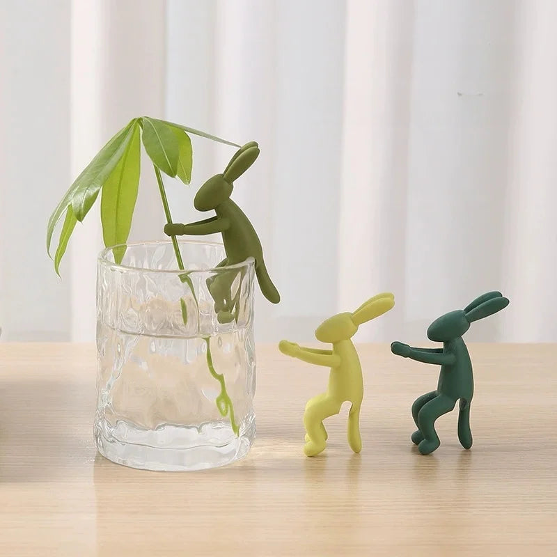 Hasenförmiger Pflanzenhalter | Stängelstütze für Vasen | 7 cm