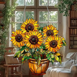 Sonnenglanz 2D Acryl-Blumentopf mit Lichtfänger für Fenster