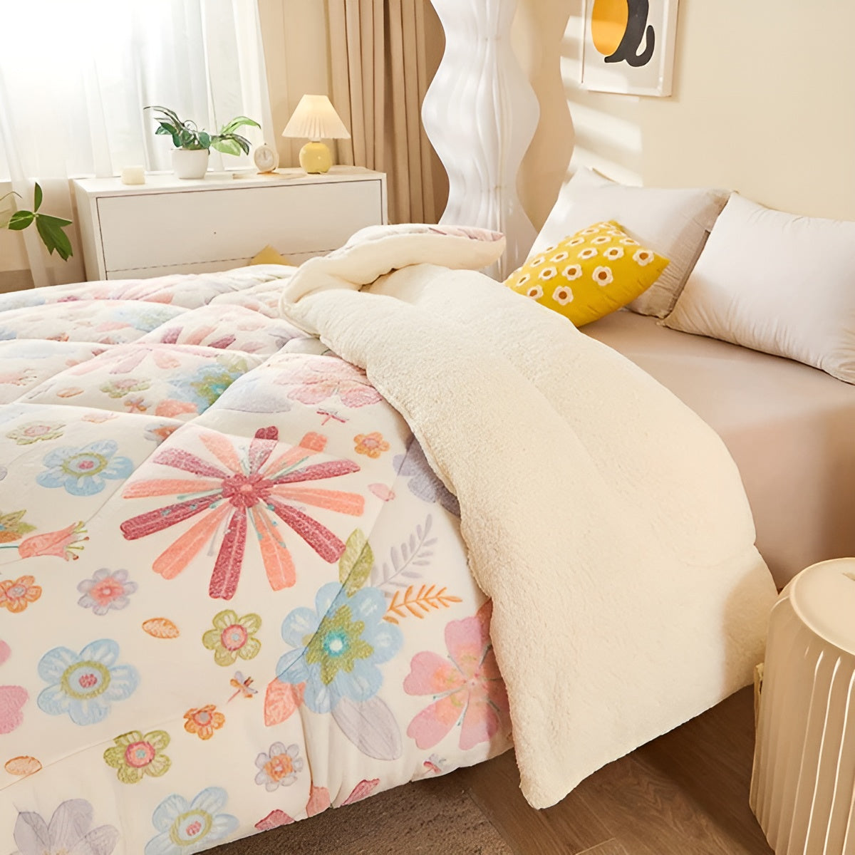 Schlafkomfort Decke Blütenzauber | Weich & Pflegeleicht | Elegantes Design