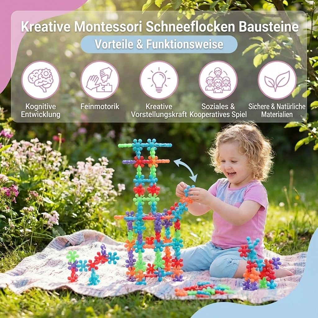 Snowflake Building Blocks for Creative Montessori Players