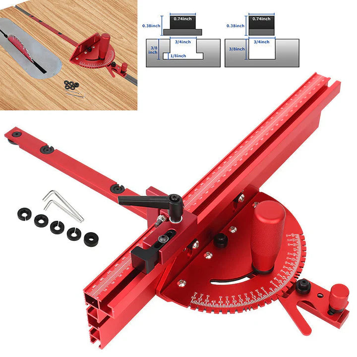 Precision Miter Gauge with Adjustable Angle Stop