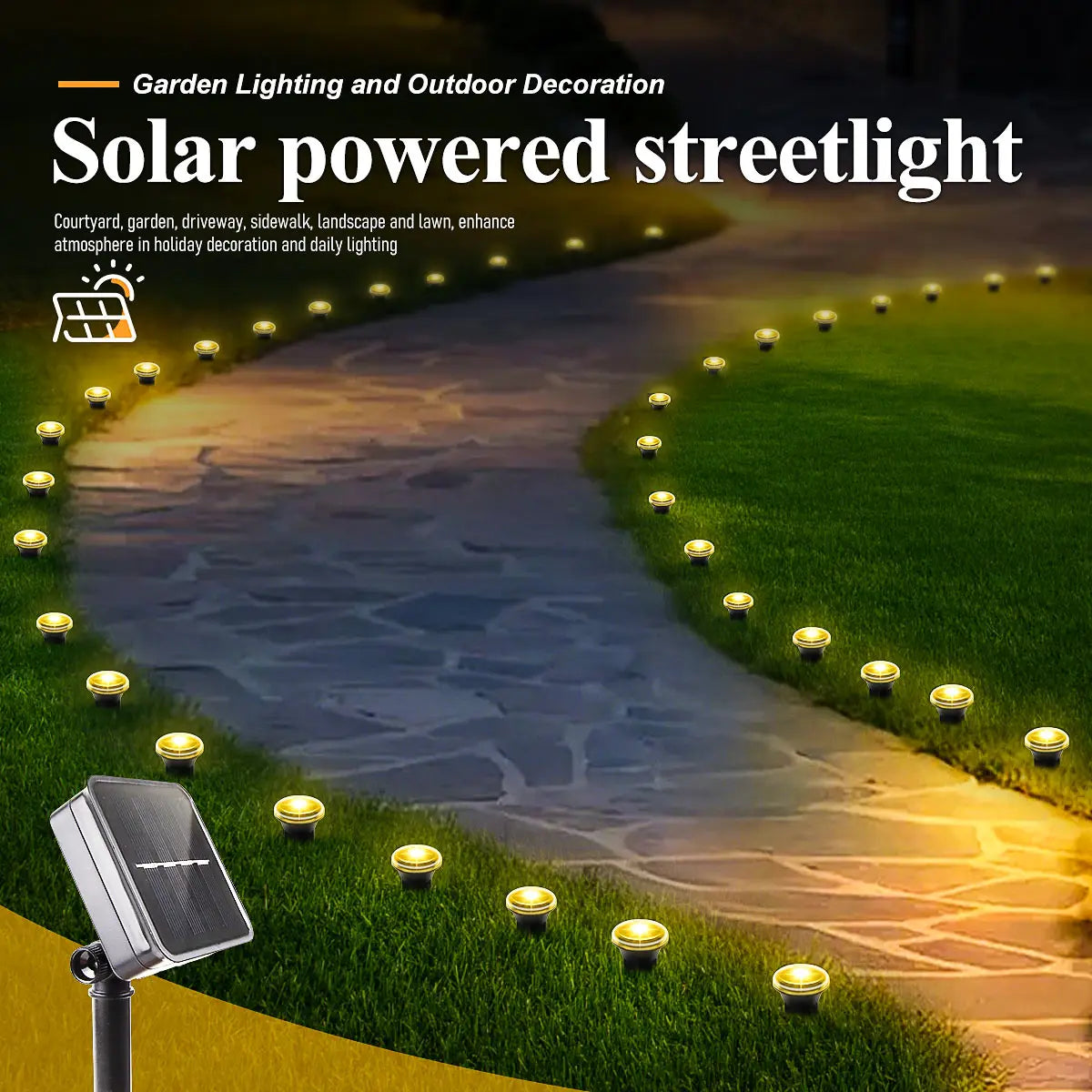 Solar-powered LED Garden Lighting with 15/30 Lights | 8 Lighting Modes | IP65 Weatherproof