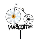 Stainless Steel Garden Wind Spinner with Flower Motif | Weatherproof | Garden and Lawn Decoration