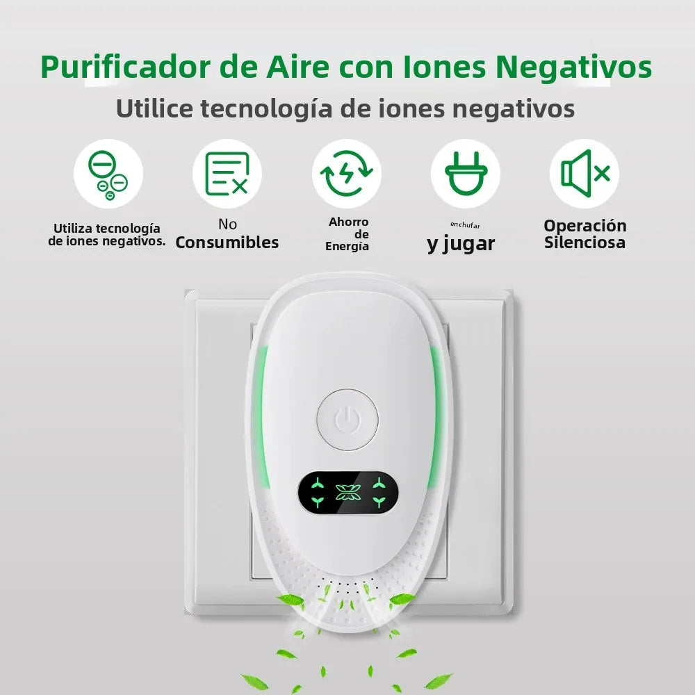 Air-Clear Mini Purifier | Plug-in Ionizer for Fresh Air | Silent, Filterless Air Purifier for Home