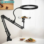 Dimmable LED Ring Light with Flexible Arm and Smartphone Holder | 3 Light Modes & USB-Powered | Ideal for Live Streams, Videos, and Selfies