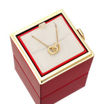 Jewelry Box with Eternal Rose and Heart Necklace – 14k White Gold & 18k Gold Finish