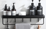 Black aluminum corner shelf without drilling - Voltyx