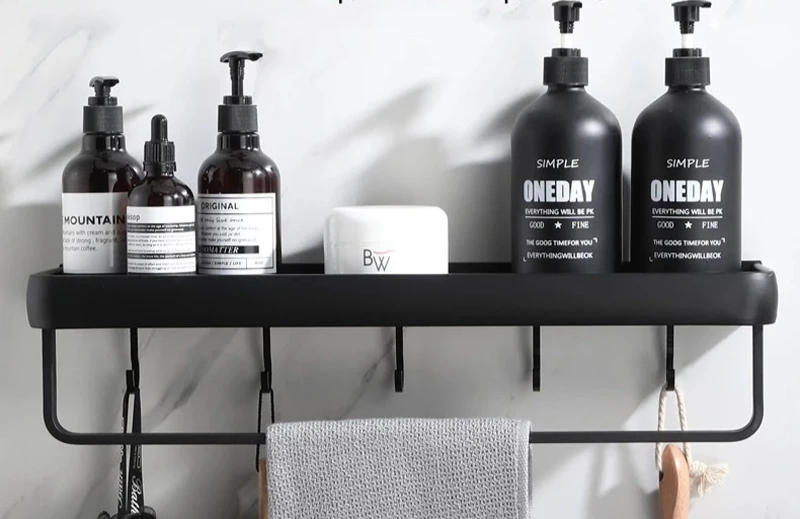 Corner shelf made of high-quality aluminum - Drill-free installation for bathroom and kitchen