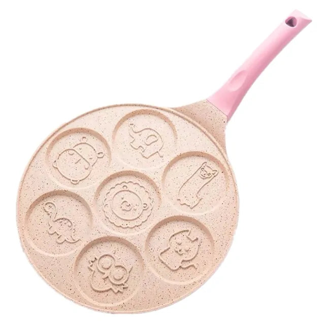 Happy Breakfast Pan for Kids - Fun Shapes for Pancakes and Eggs