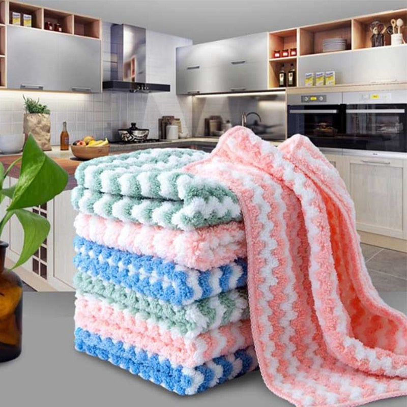 5 Pieces Kitchen Towel for Dishwashing - Water Absorbent Cleaning Cloth