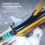 2-in-1 Floor Cleaning Brush with Window Squeegee, 120-Degree Swivel Long Handle