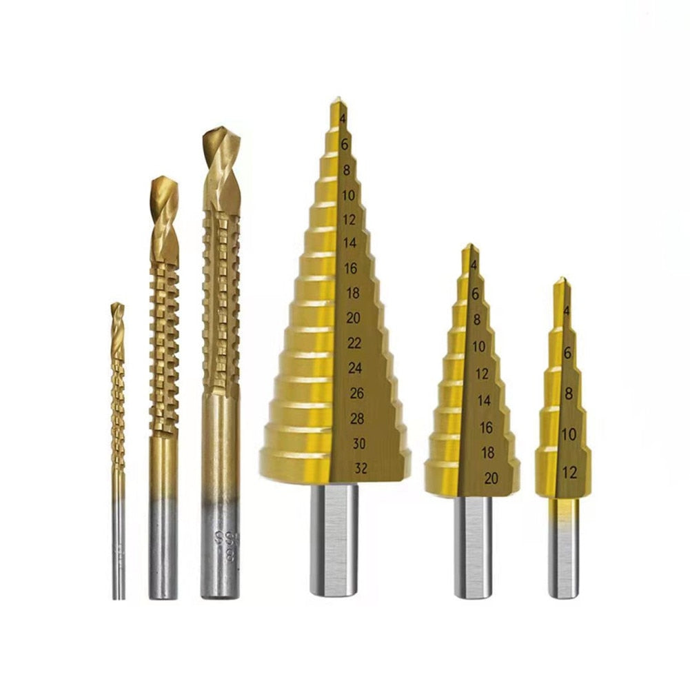 6-Piece Titanium Drill Bit Set | Precise Drilling in Metal, Wood, and More
