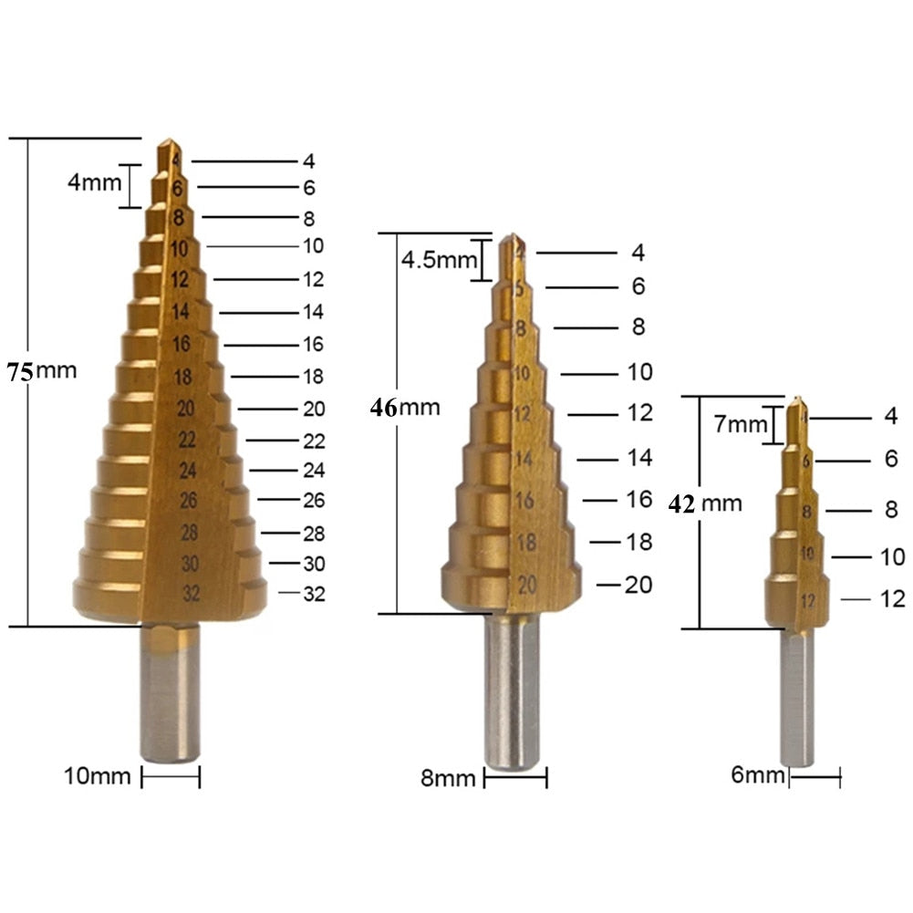 6-Piece Titanium Drill Bit Set | Precise Drilling in Metal, Wood, and More
