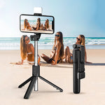Vielseitiger 6-in-1 Bluetooth Selfie-Stick für perfekte Aufnahmen