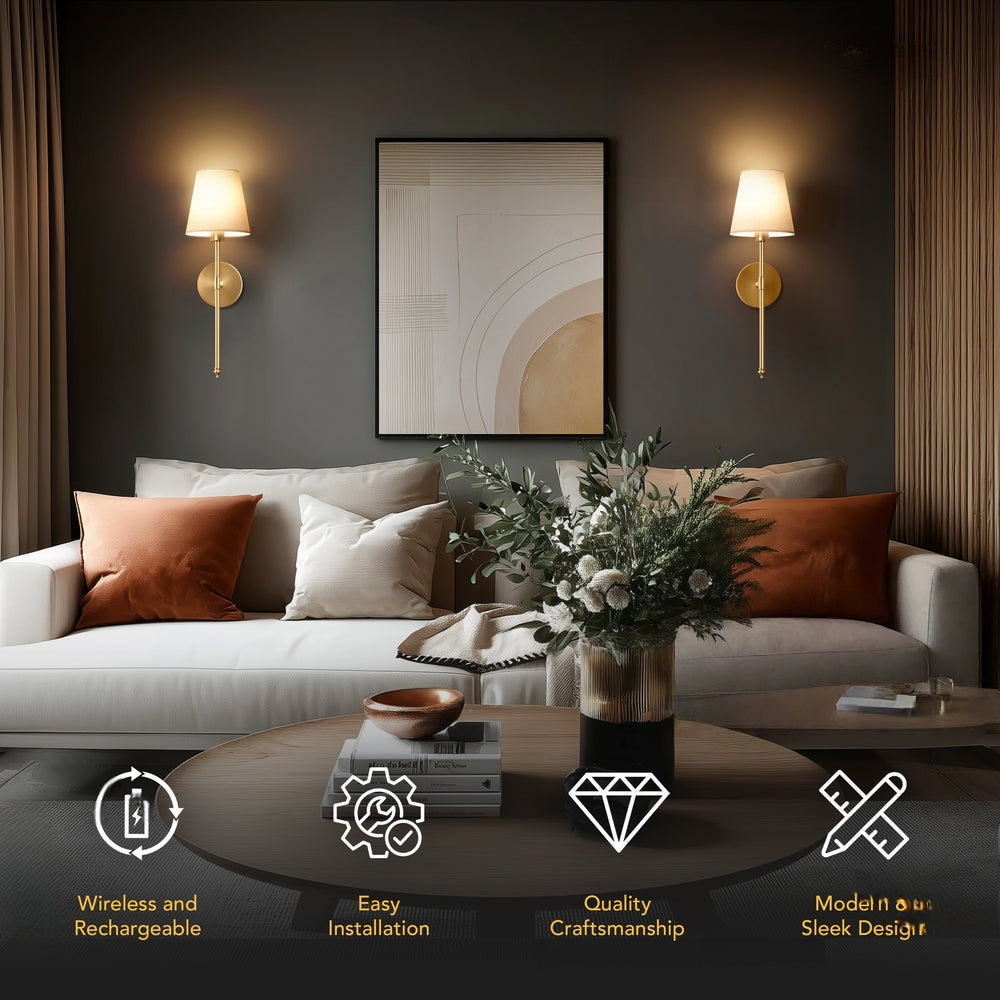 Cordless Wall Lamp with Remote Control – No Drilling Required