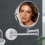 Stylish LED magnifying mirror with chrome finish for precise applications