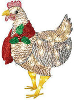 LED Chicken with Scarf for Winter – Christmas Decoration for Indoors and Outdoors