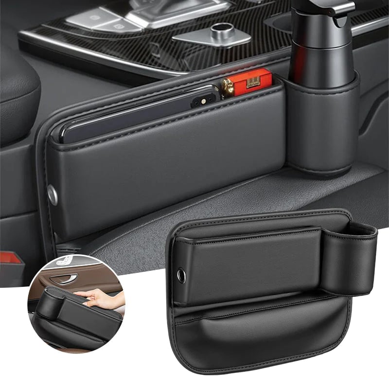 Praktischer Auto-Organizer für den Sitzspalt mit Becherhalter