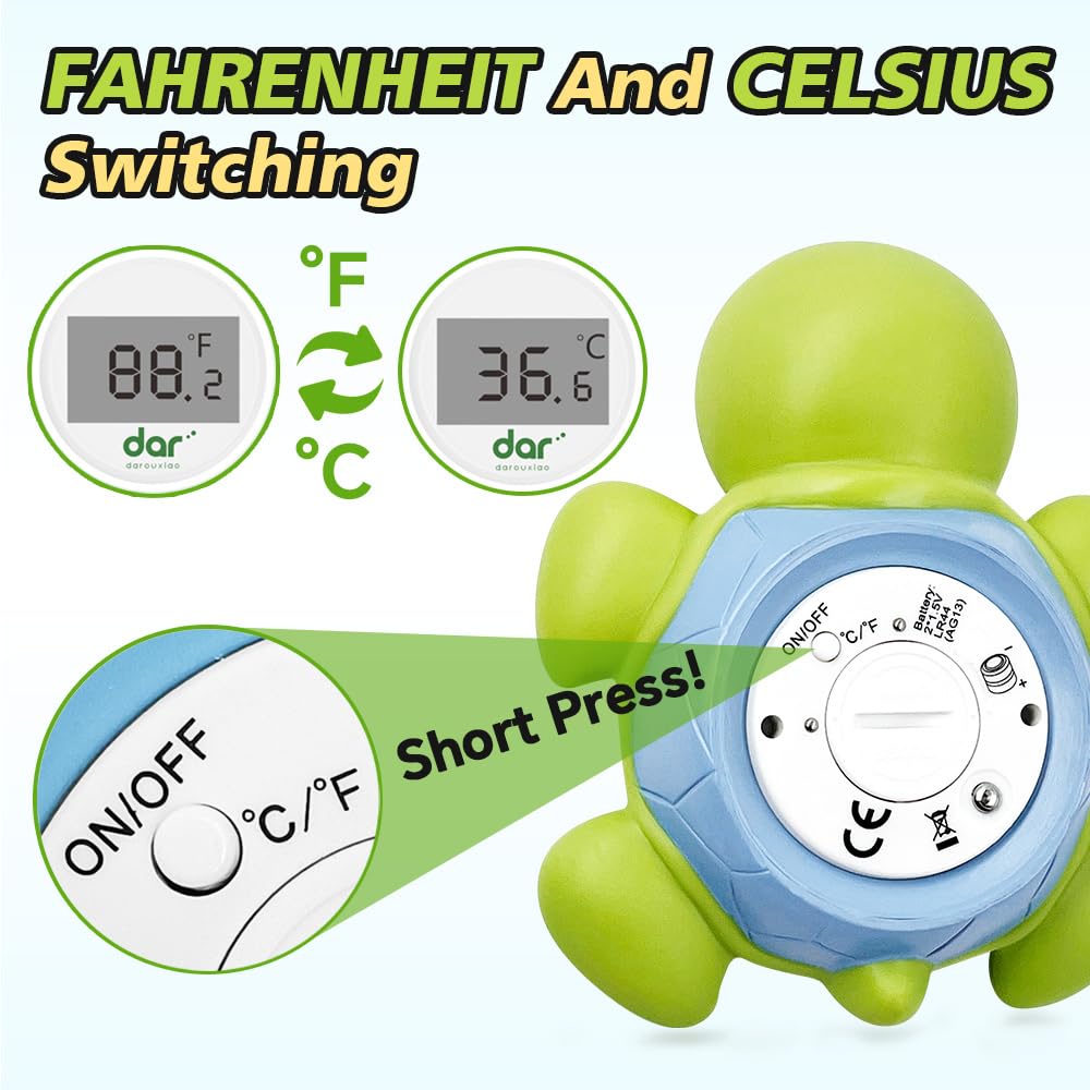 Sicheres Babybadthermometer mit Farbdisplay und Warnsystem
