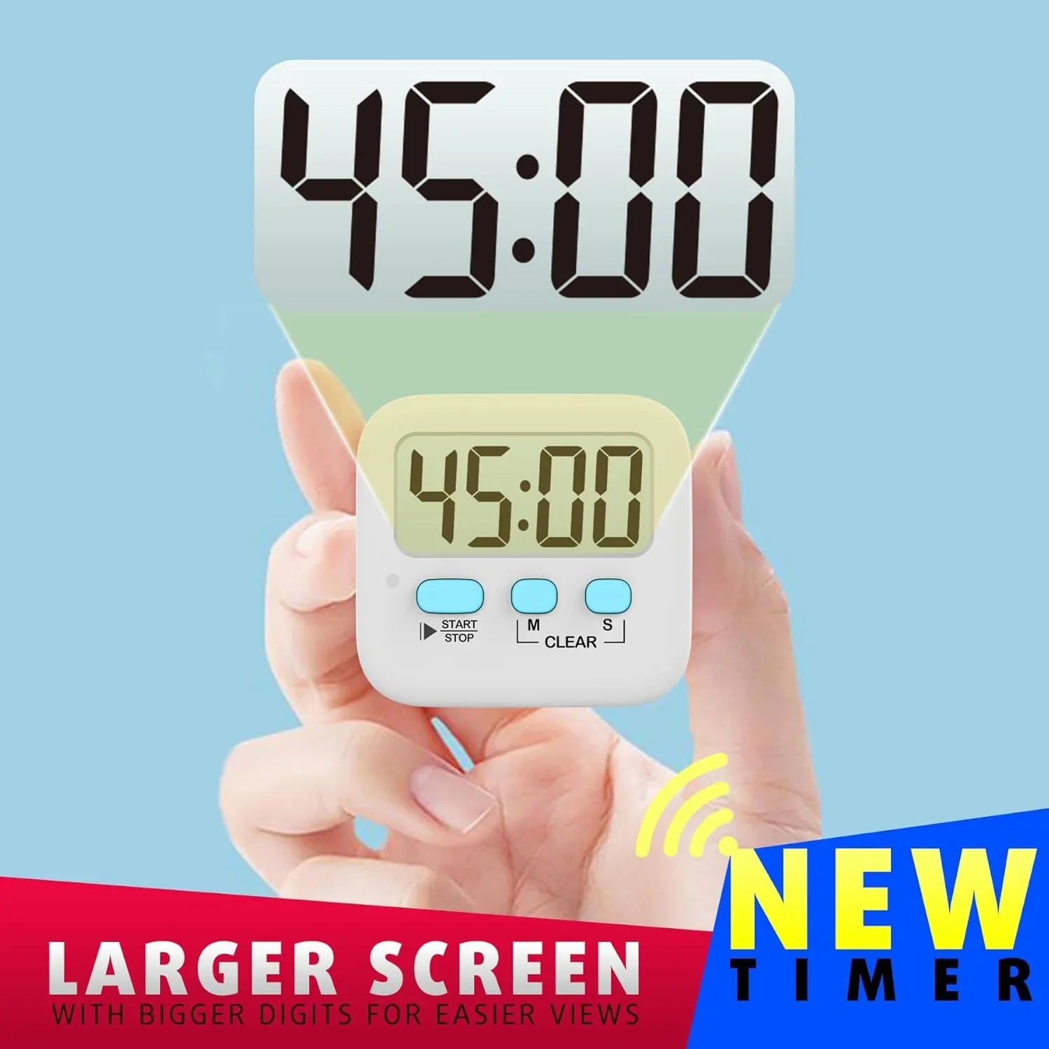 Practical Kitchen Timer with Large Display – Set of 2
