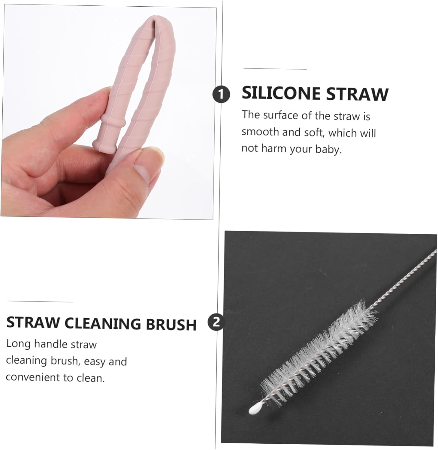 Leak-proof silicone cup with handles and straw for babies