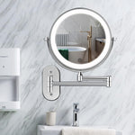 Elegant Wall-Mounted Mirror with 10x Magnification and USB Charging Function