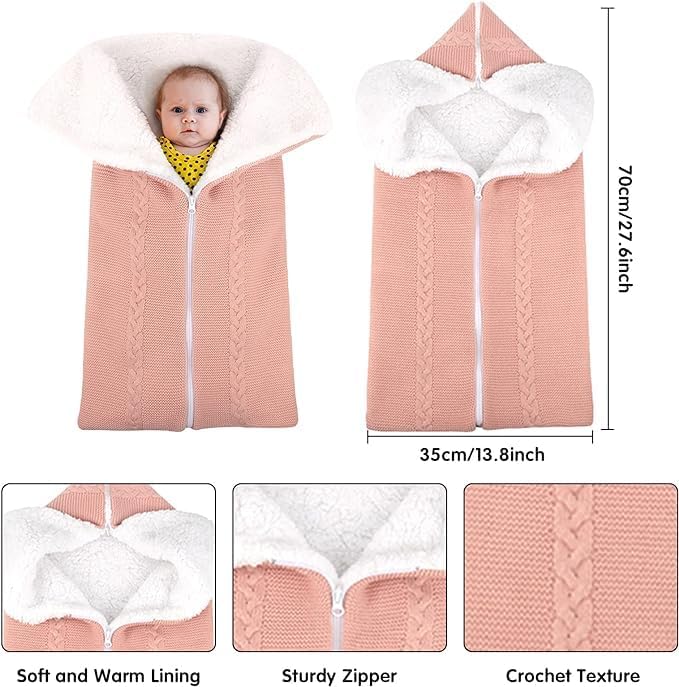 Sleeping Bag for Babies with Hood – Cuddly Knitted Sleeping Bag